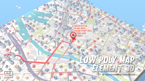 VideoHive Lowpoly Map Element 3D 19862081