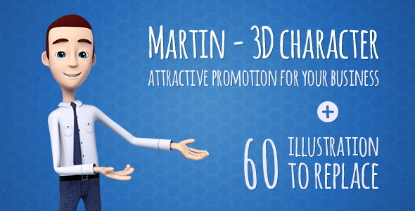 VideoHive Martin 3D Character – Man Presenter/Manager Product Promotion 6886216