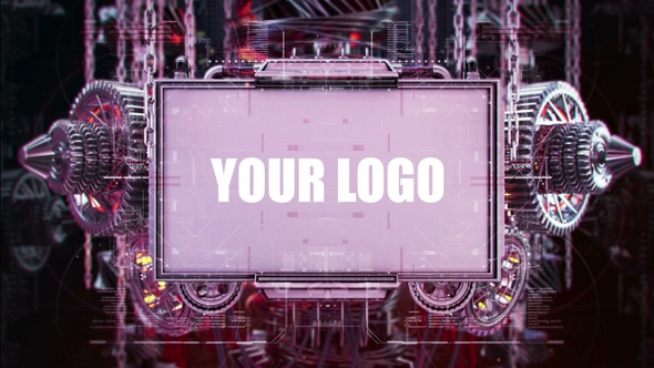 VideoHive Mechanical Gear Screen Logo Technology 26636483
