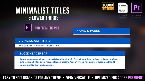 VideoHive Minimalist Titles | MOGRT for Premiere Pro 24478477