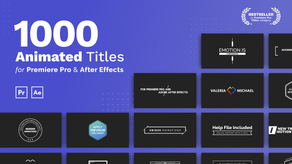 VideoHive Mogrt Titles - 1000 Animated Titles for Premiere Pro & After Effects 21688149