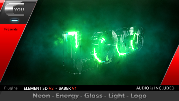 VideoHive Neon Energy Glass Light Logo 17196496