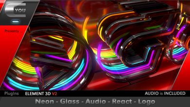 VideoHive Neon Glass Audio React Logo 19640892