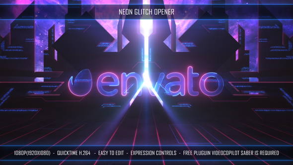 VideoHive Neon Glitch Opener 27253842