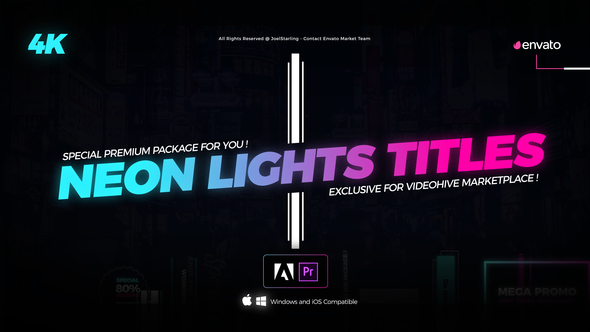 VideoHive Neon Light Titles for Premiere 22430415