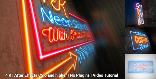 VideoHive Neon Sign Kit With Photo Motion 20037583