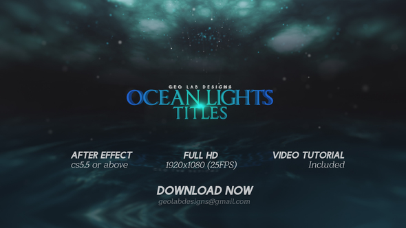VideoHive Ocean Lights Titles l Sea Lights Slideshow l Ocean Waves Opener 26809118