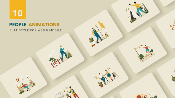VideoHive People Activities Animations – Flat Concept 37911237