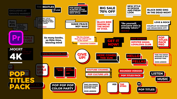 VideoHive Pop Titles Pack 22193812