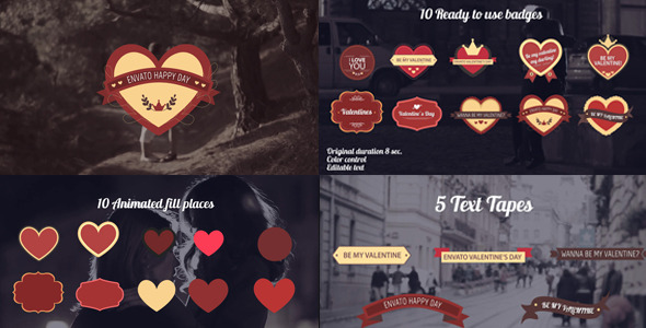 VideoHive Romantic Badges 10108521
