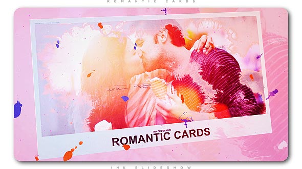 VideoHive Romantic Cards Ink Slideshow 20630627