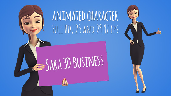 VideoHive Sara 3D Character in Business Suit – Beautiful Woman Presenter/Manager 16129254