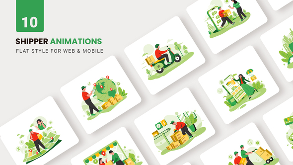 VideoHive Shipper Packing Animations - Flat Concept 37761565