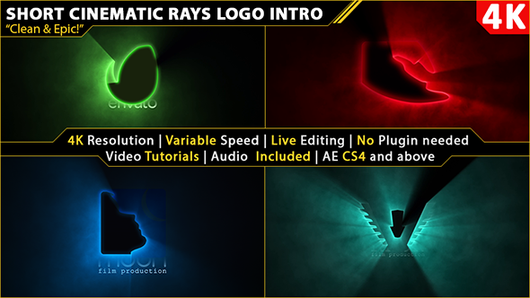 VideoHive Short Cinematic Light Rays Logo Intro 18093220