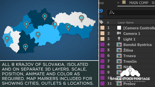 VideoHive Slovakia Map Kit 20955697