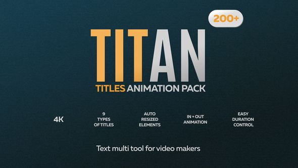 VideoHive Titan - 200 Animated Titles Pack 28036062