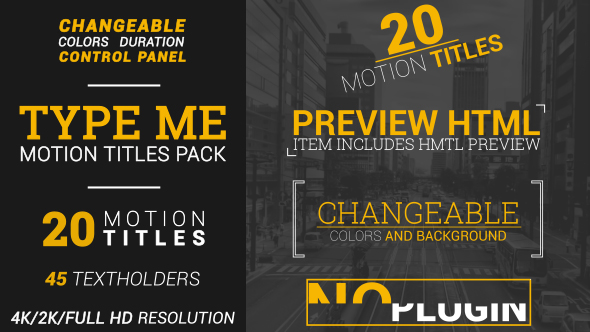 VideoHive Type Me | Motion Titles Pack 19342925