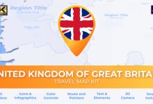 VideoHive United Kingdom of Great Britain Map - United Kingdom Travel Map 27803206
