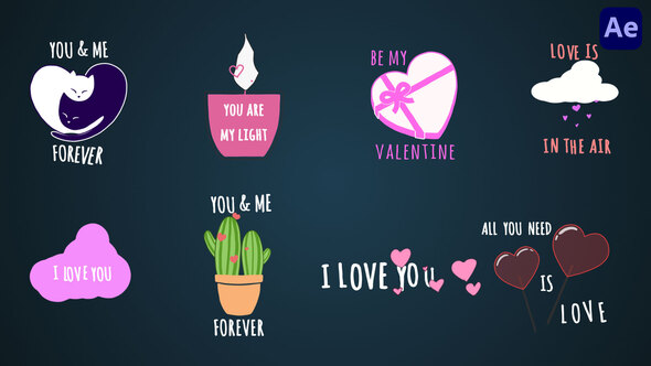 VideoHive Valentine's Day text animations [After Effects] 37569129