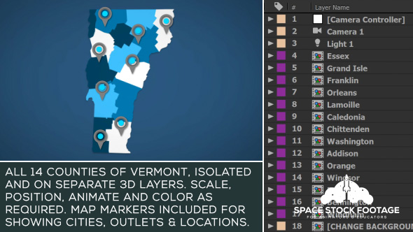 VideoHive Vermont Map Kit 20839373