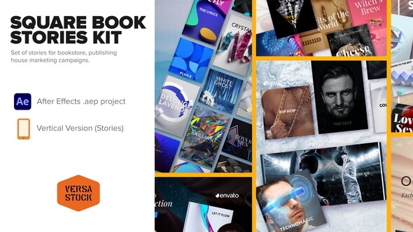 VideoHive Vertical Square Book Marketing Stories 37685106