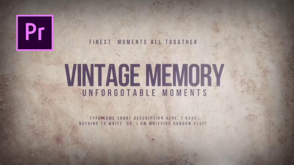 VideoHive Vintage Memory 21719012