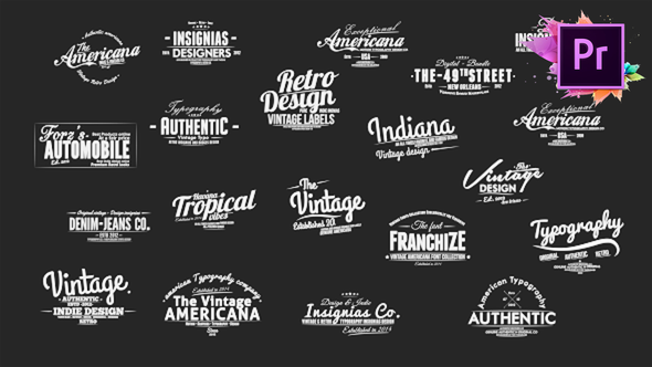 VideoHive Vintage Typography Pack 26 Animated Badges | Mogrt 21674446