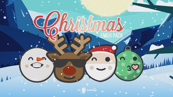 Videohive 120 Animated Emojis – Christmas Pack 19155211