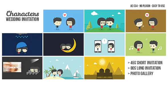Videohive Characters Wedding Invitation 10341844