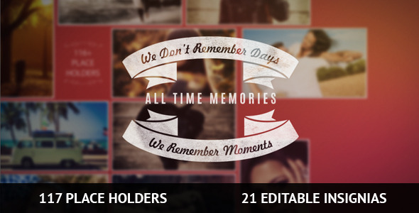 VideoHive 117 PlaceHolders + 21 Insignia - Memories Slideshow 9404344