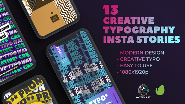 VideoHive 13 Creative Typography Instagram Stories 26435125
