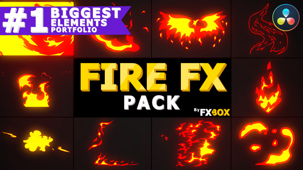 VideoHive 2D FX Fire Elements | DaVinci Resolve 38230104