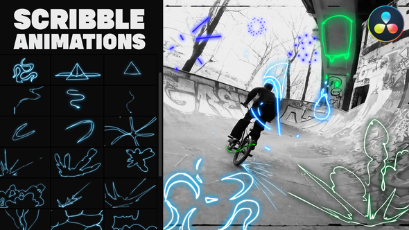 VideoHive Abstract Scribble Animations for Davinci Resolve 38412891