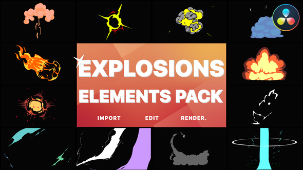 VideoHive Anime Explosion Elements | DaVinci Resolve 37441726
