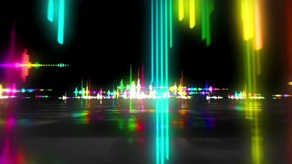 VideoHive Audio spectrum music neon sign abstract loopable hyperspace 34237406