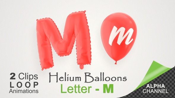 VideoHive Balloons With Letter – M 34212878