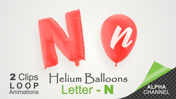 VideoHive Balloons With Letter – N 34212971