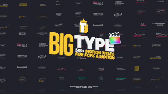 VideoHive Big Type | 300 titles for FCPX 27096182