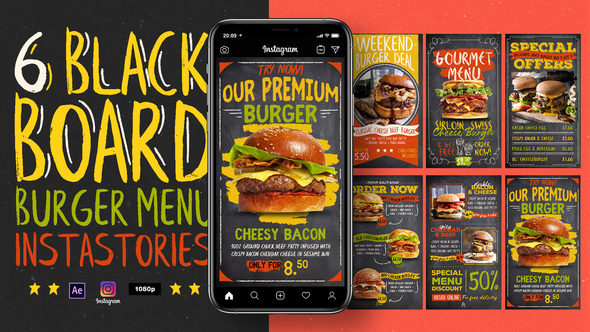 VideoHive Blackboard Burger Menu Instagram Stories 31135966