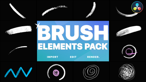 VideoHive Brush Elements | DaVinci Resolve 38195070