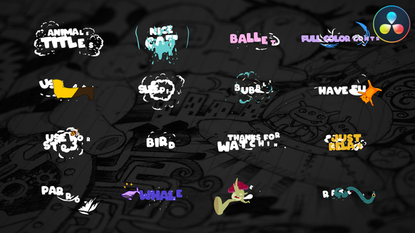 VideoHive Cartoon Animals Titles for DaVinci Resolve 38661895
