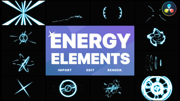 VideoHive Cartoon Energy Elements | DaVinci Resolve 33909357