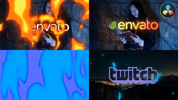 VideoHive Cartoon Fire Logo Opener for DaVinci Resolve 38318899