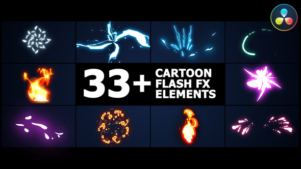 VideoHive Cartoon Flash FX Elements Pack | DaVinci Resolve 38305236