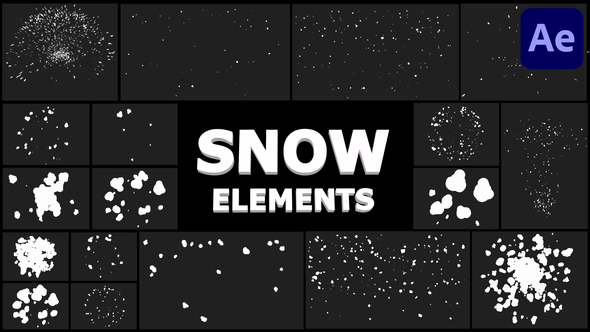 VideoHive Cartoon Snowflakes Pack | After Effects 29733693
