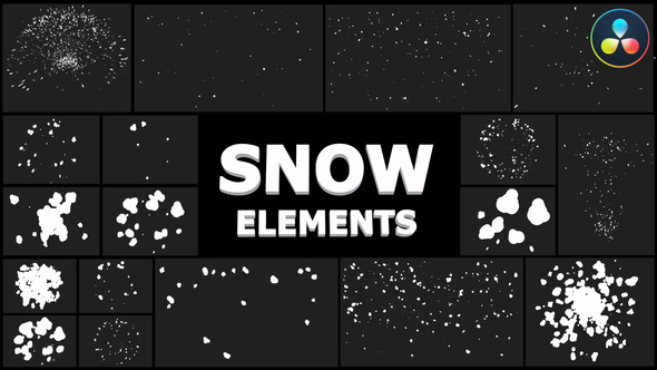 VideoHive Cartoon Snowflakes Pack | DaVinci Resolve 35162312