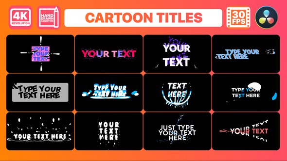 VideoHive Cartoon Titles for DaVinci Resolve 35012333