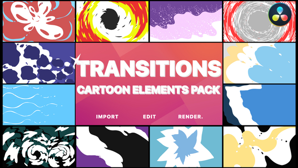 VideoHive Cartoon Transitions | DaVinci Resolve 31922142