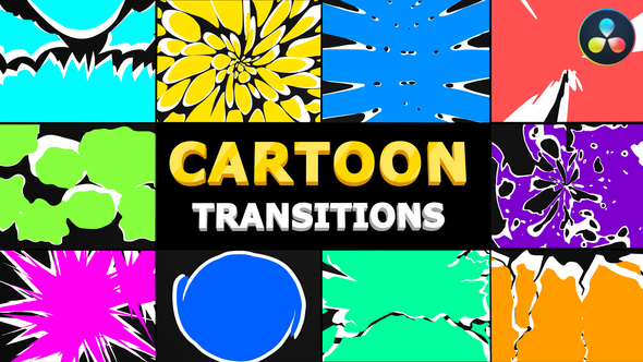 VideoHive Cartoon Transitions | DaVinci Resolve 37799878
