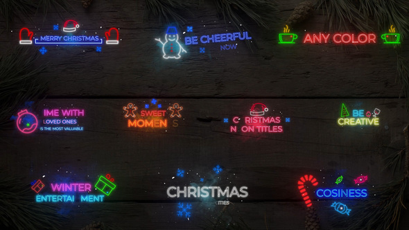VideoHive Christmas Neon Titles || DaVinci Resolve 35372455
